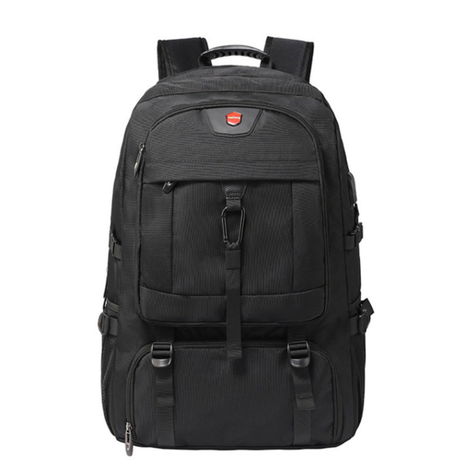 50L Travel Backpack for Men & Women - 17 Inch Laptop Compartment, TSA Approved Carry On Backpack with USB Charging Port, Waterproof Anti-Theft Design & Shoe Storage - Perfect for Air Travel, Hiking & Business Trips (Black)