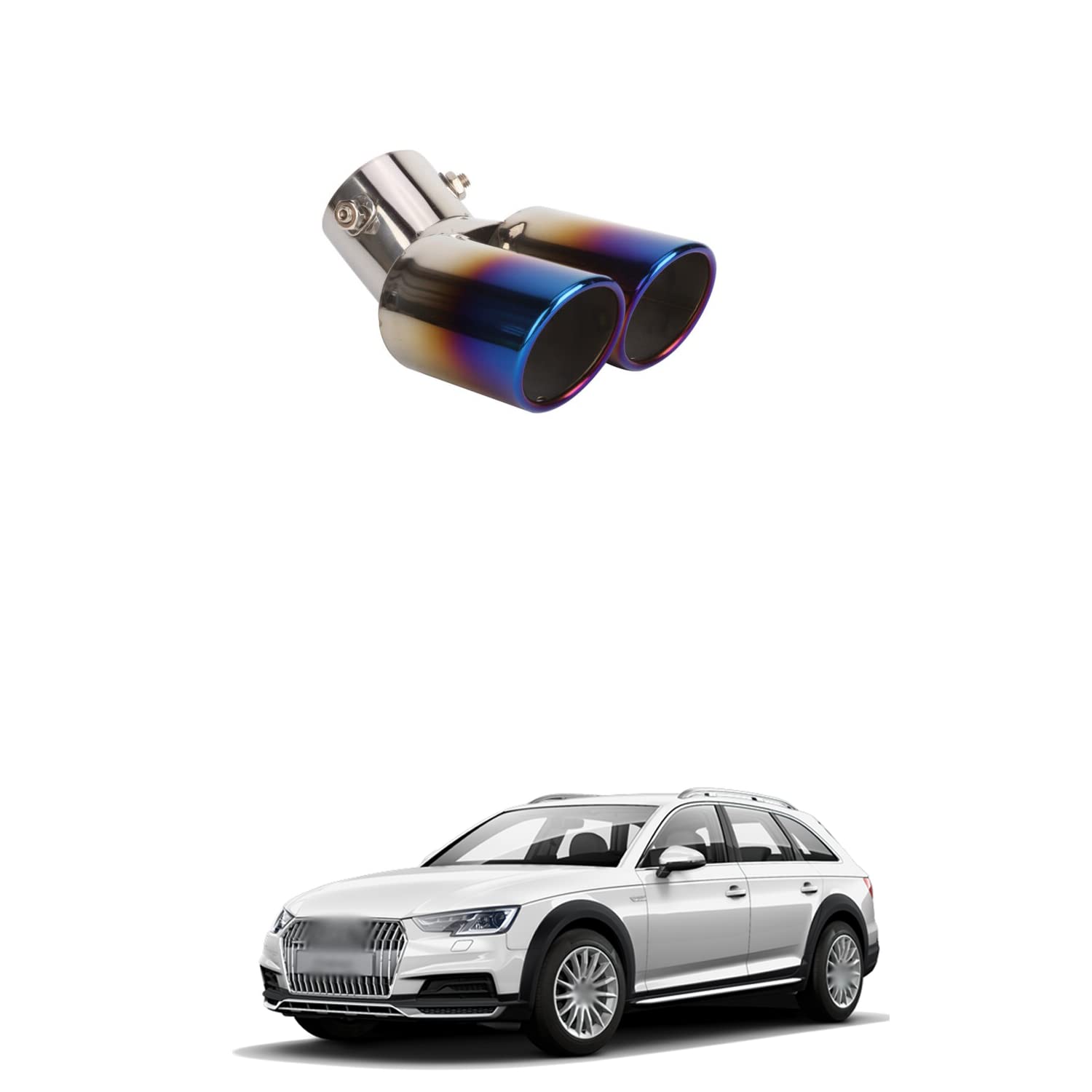 PRIKNIK Silencer Tip Exhaust Pipe - Stainless Steel Adjustable Rear Muffler Tip for Car Decoration - Compatible with 4