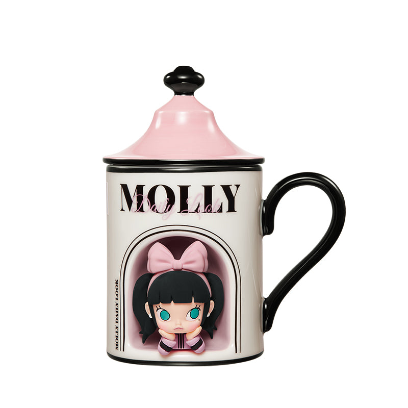 POP MART MOLLY Daily Look Series Ceramic Mug - Cute Anime Character Coffee Cup for Home, Office & Gift Giving