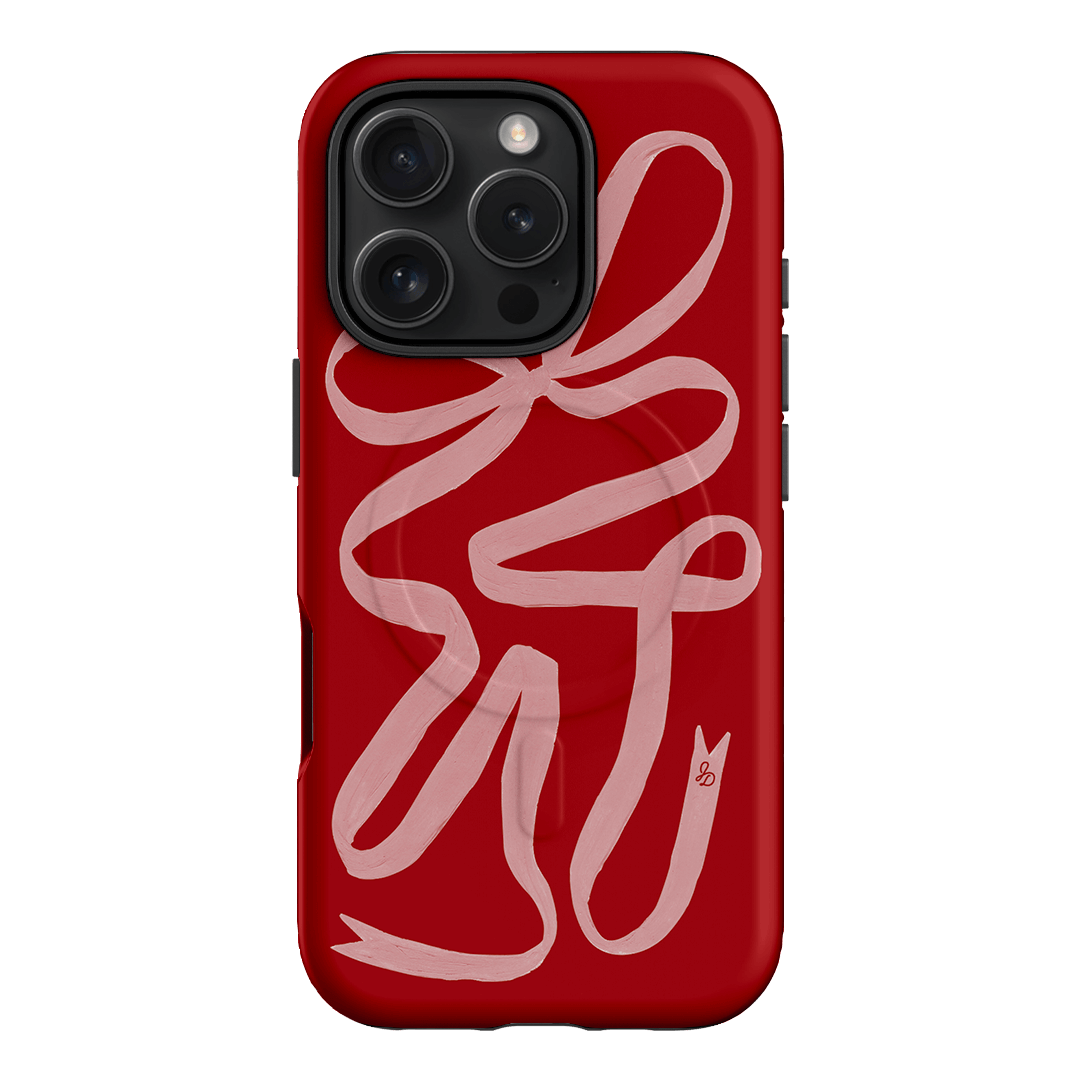 Cupid's Bow Ribbon Phone Case for iPhone & Samsung - Elegant Valentine's Day Gift for Her, Romantic Couple Accessory | Perfect for Dating, Anniversaries & Special Occasions