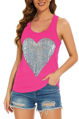 Hot Pink+ Silver Heart