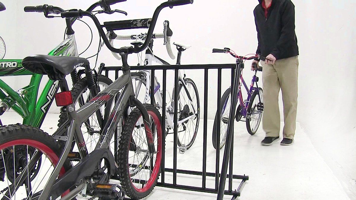 Saris Mighty Mite 6-Bike Parking Rack - Heavy Duty Black Bicycle Storage Stand for Garage, Shed or Outdoor Use