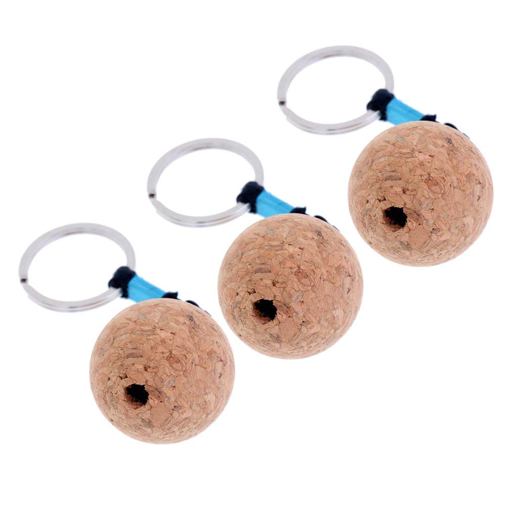 3 Pack Lightweight 35mm Floating Cork Keychain - Buoyant Waterproof Key Ring for Boating, Kayaking, Sailing & Marine Activities - Wood Color Key Float (35mm) - Perfect for Water Sports, Fishing Trips & Pool Safety