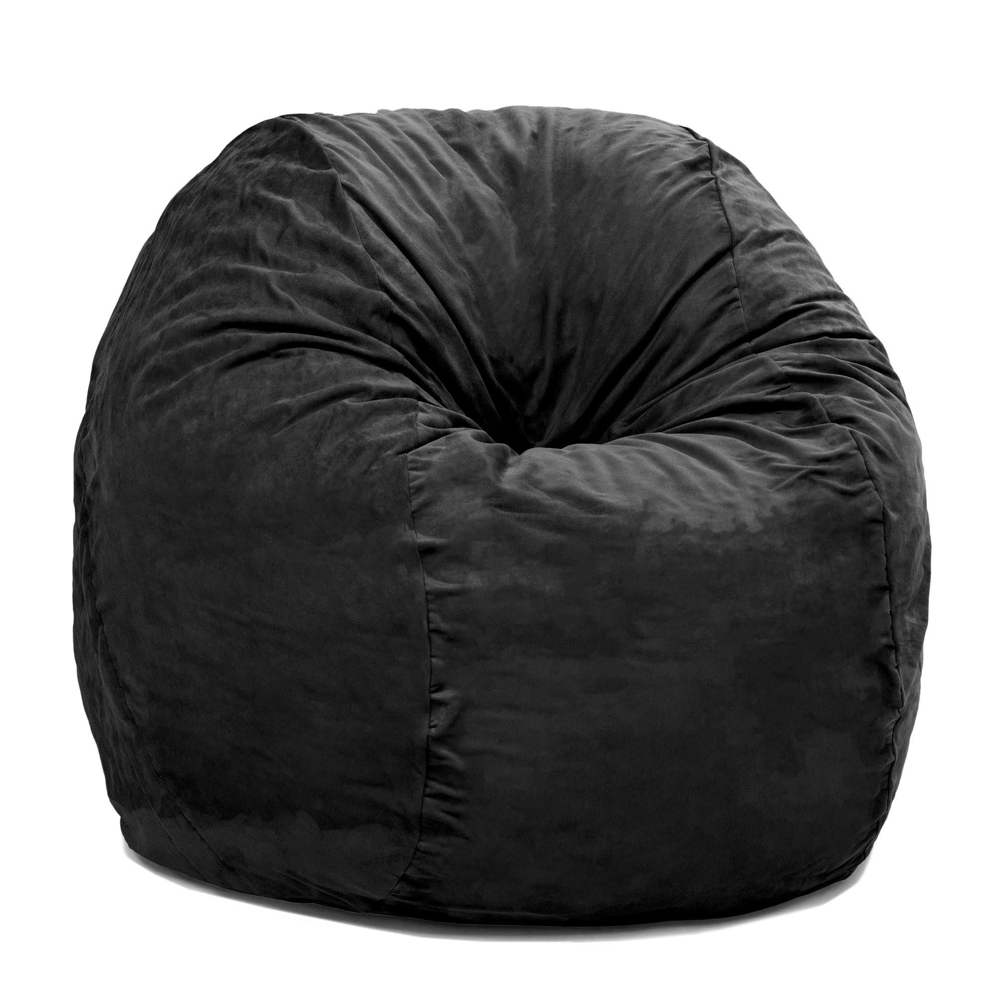 Jaxx Classic Saxx 4 ft Black Microsuede Bean Bag Chair - Ultra Soft & Comfortable for Living Room, Bedroom, Game Room & Dorm Decor