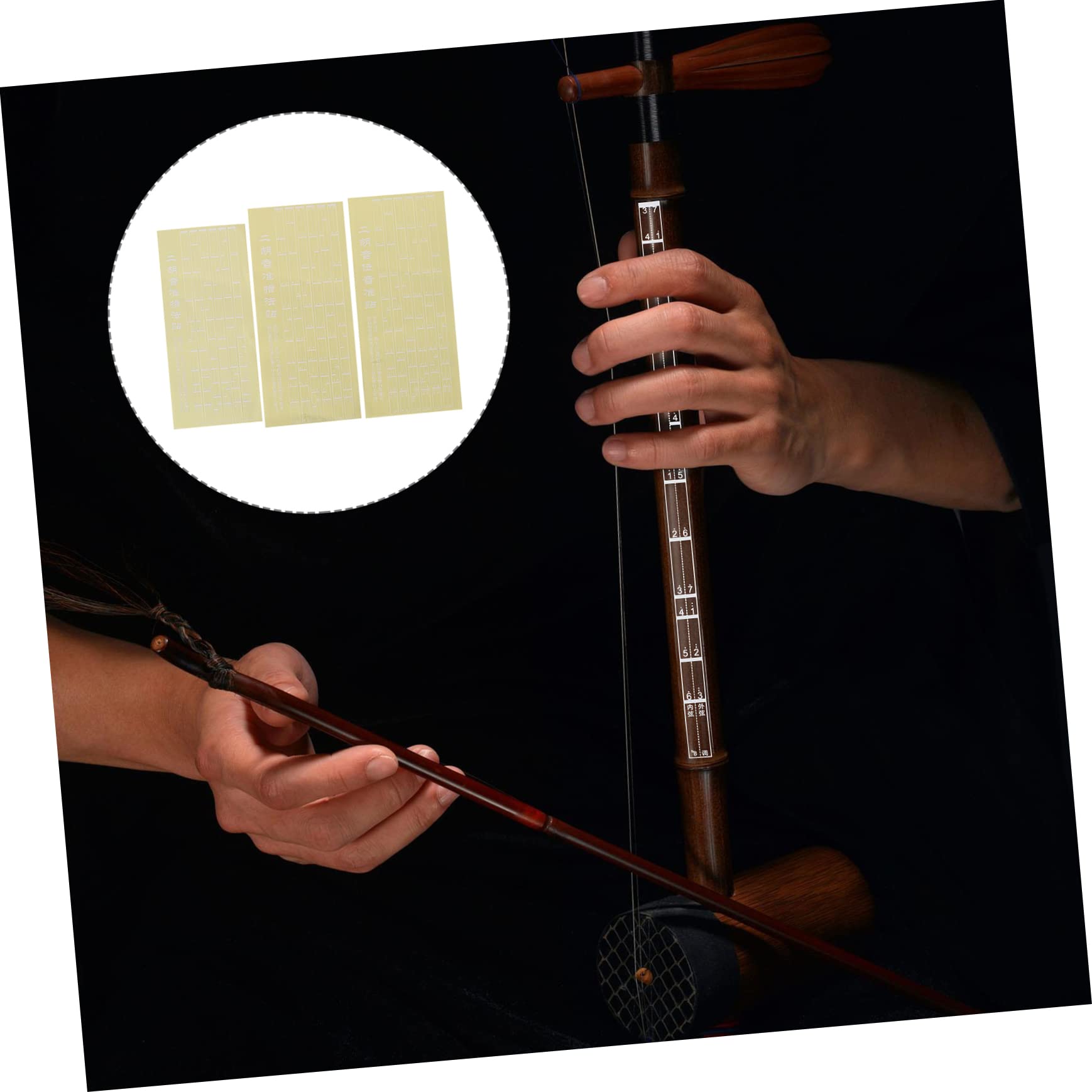 3pcs Erhu Fretboard Stickers for Beginners - Erhu Fingerboard Scale Phoneme Stickers Comparison - Perfect for Erhu Learning, Practice & Performance Accessories