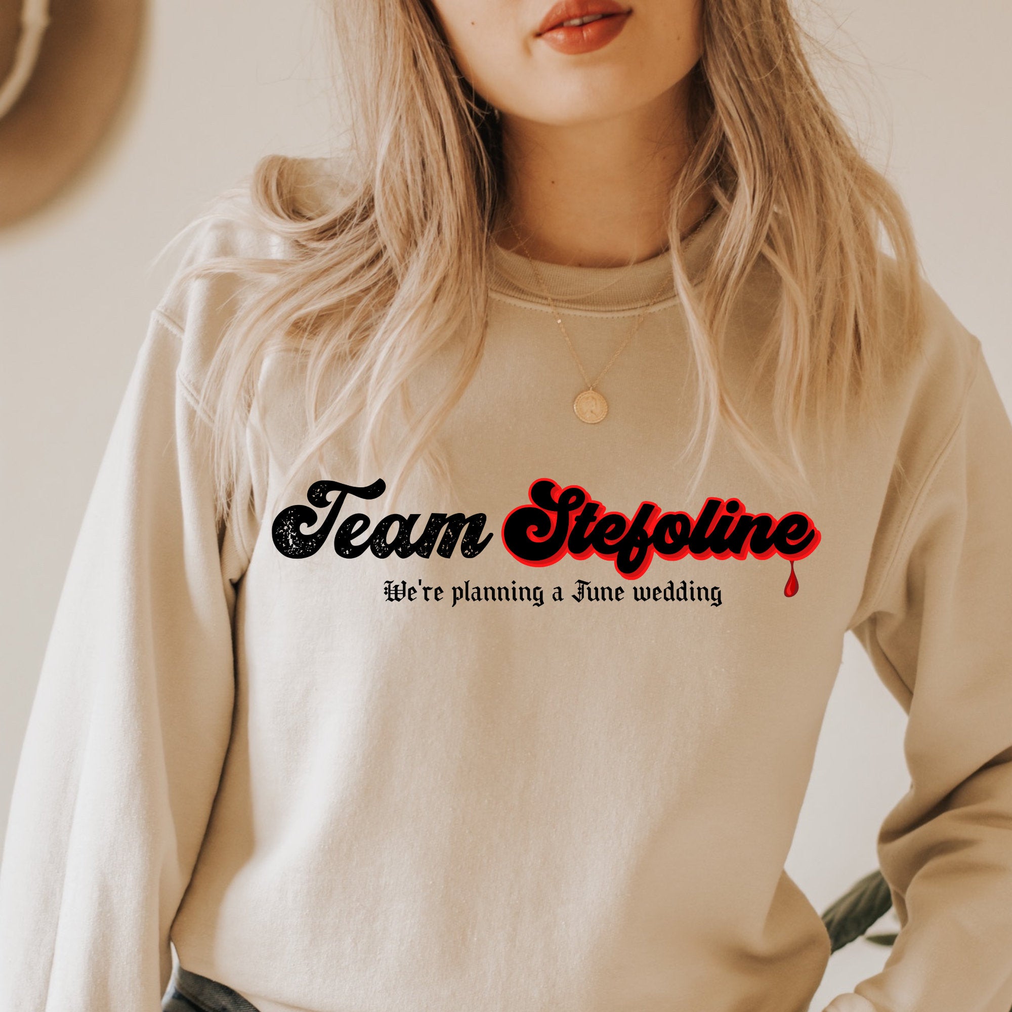 Team Stefoline Sweatshirt | The Vampire Diaries TVD Merch | Stefan Salvatore Inspired Apparel | Perfect TVD Fan Gift for Cosplay & Casual Wear