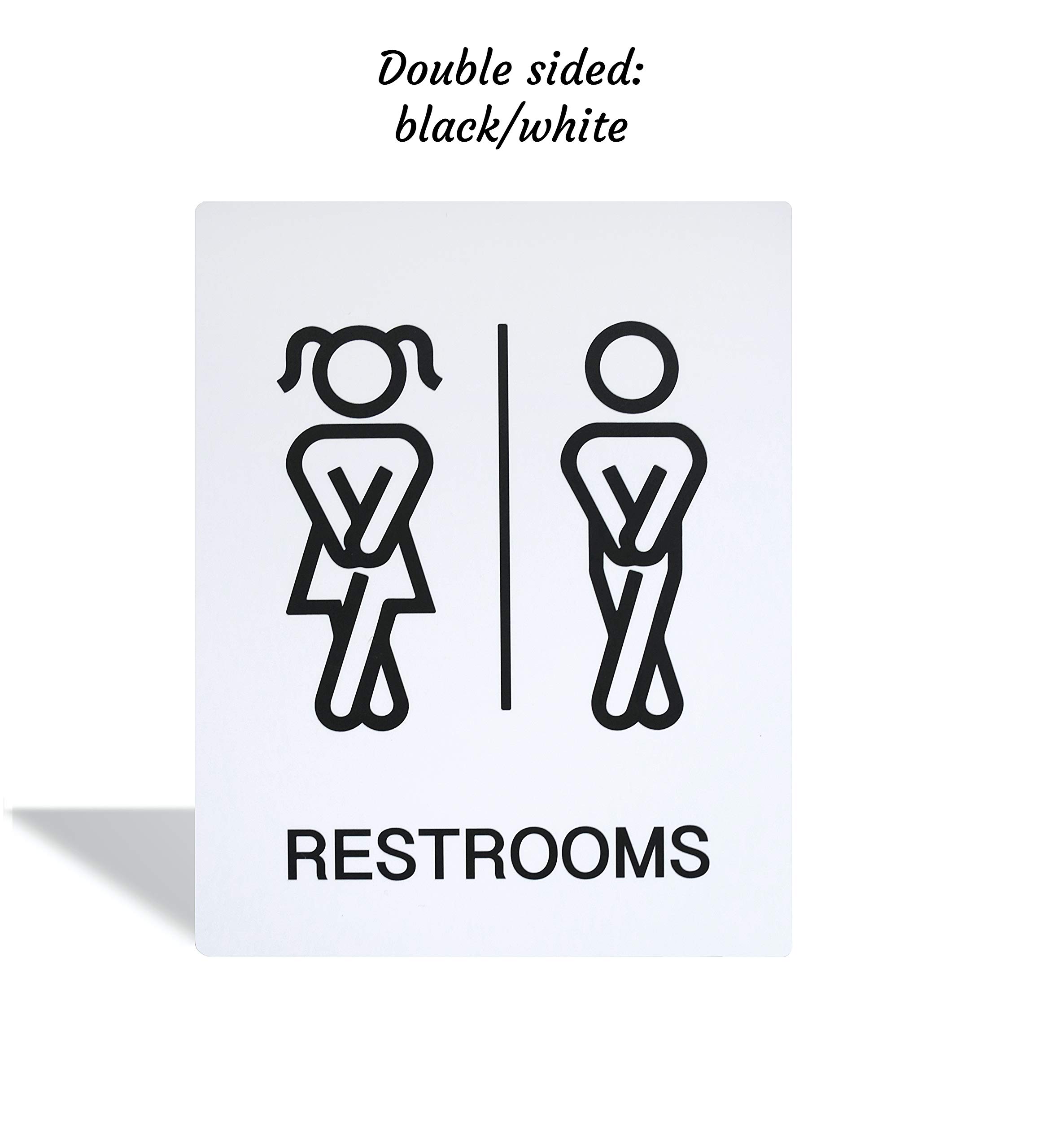 Funny Toilet Signs with Adhesive - Double Sided 5.3x6.7