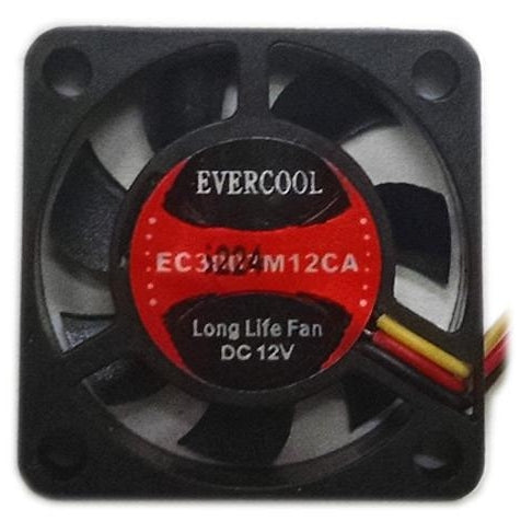 Evercool 30x30x7mm Medium Speed 3 Pin 12V DC Cooling Fan EC3007M12CA - Perfect for PC Cooling, Electronics Projects & Small Device Ventilation