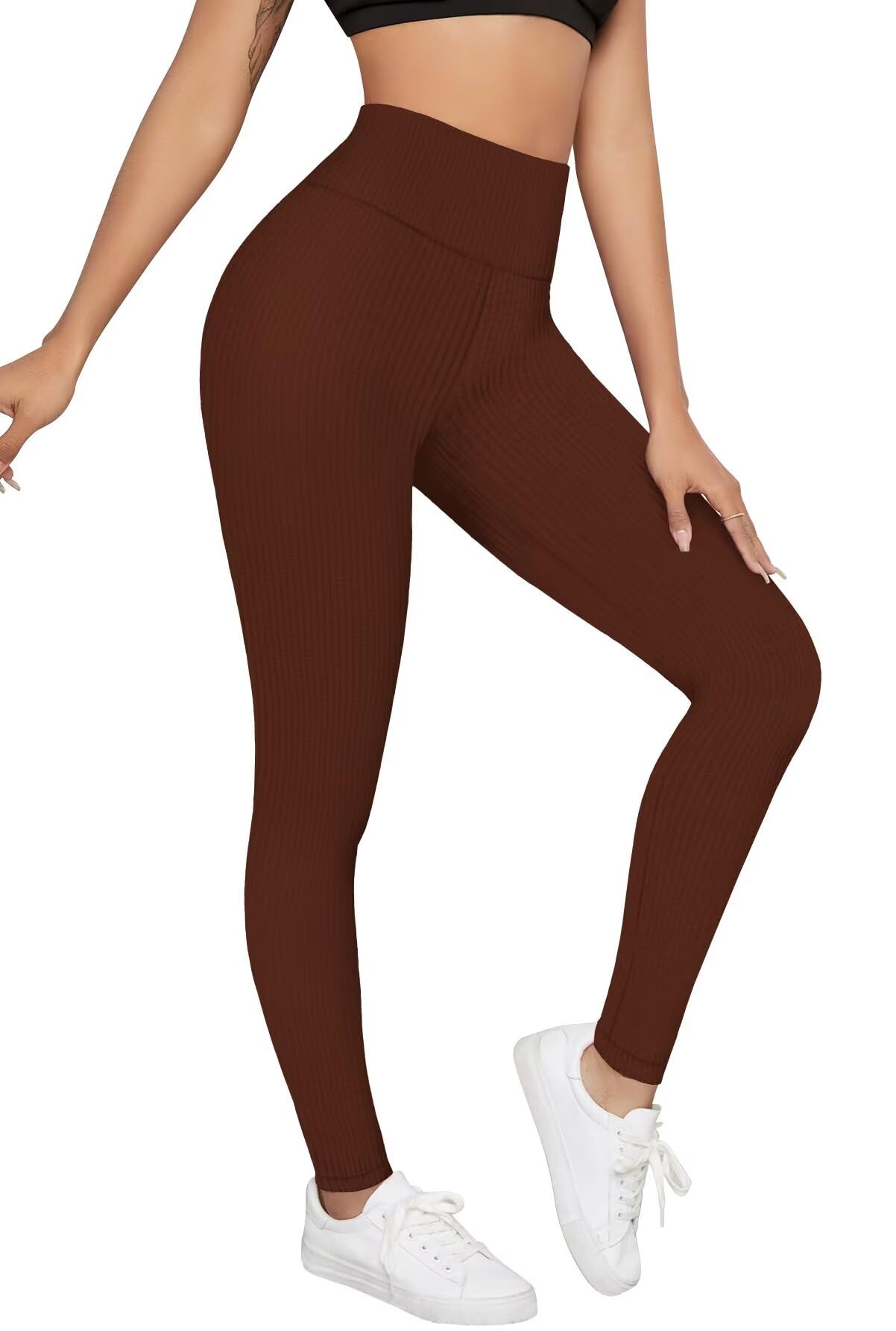 Hybrid & Company Women's High Waisted Yoga Pants - Active Workout Running Biker Shorts & Full Length Leggings for Gym, Fitness & Lounge Wear