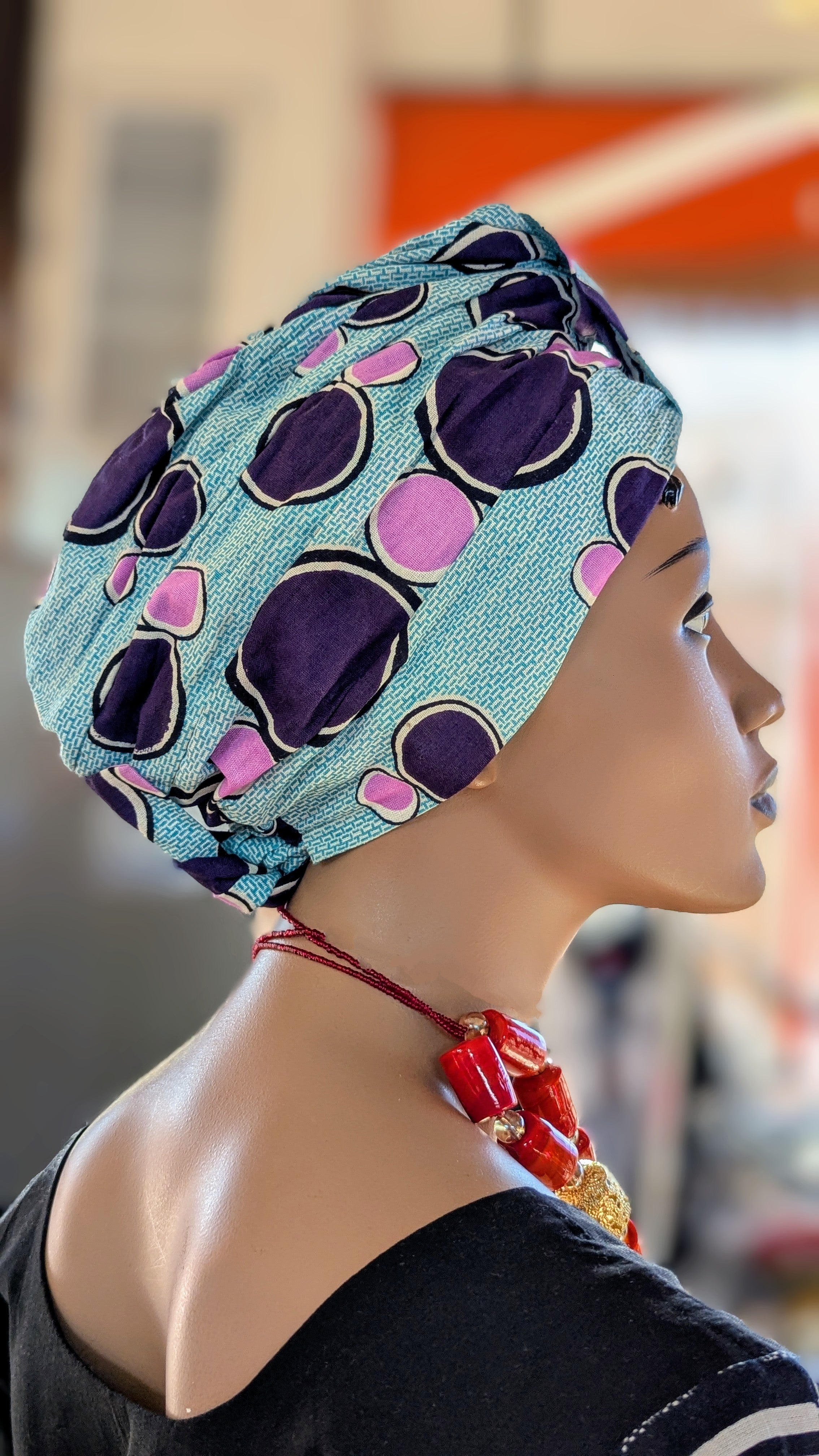 Dupsie's Yamani African Print Pre-Tied Head Wrap Hat DP3845PT3 – Stylish Headwear for Women, Church, Parties & Special Occasions