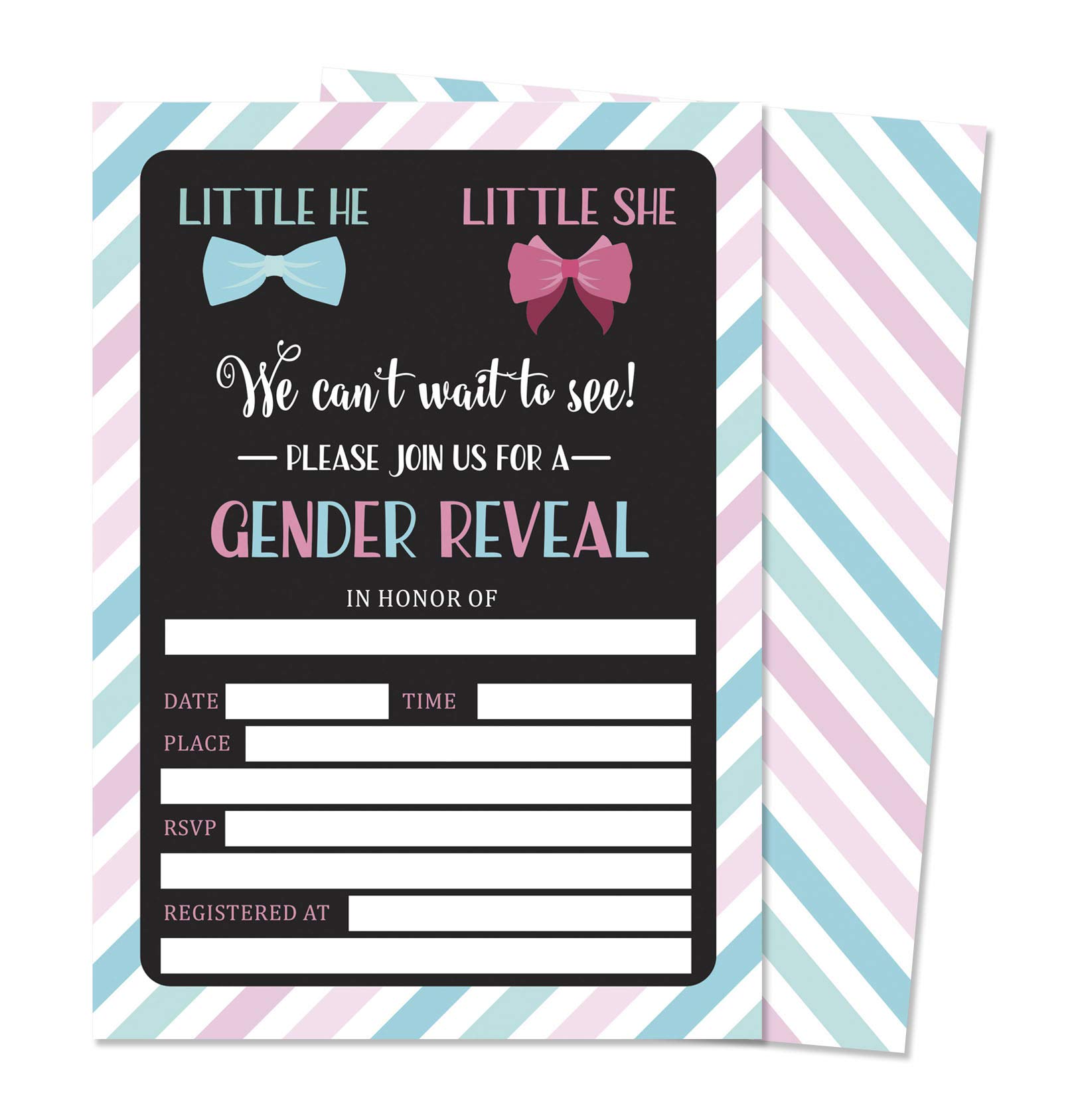 30 Gender Reveal Baby Shower Invitation Cards - It's a Boy or Girl Fill-in-the-Blank Invites for Gender Announcement Parties (Baby Shower, Gender Reveal Events, Newborn Celebrations)