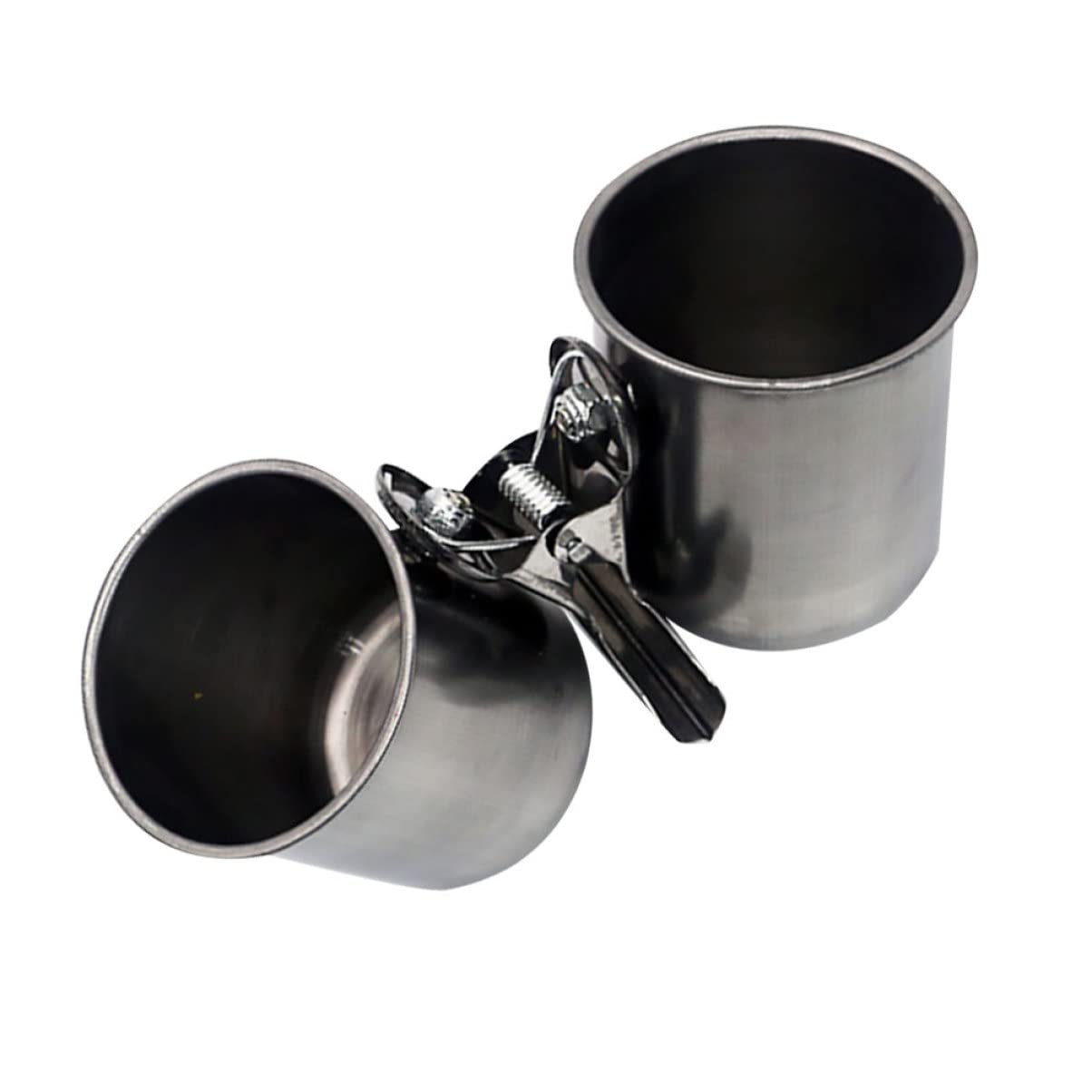 6pcs Stainless Steel Bird Feeding Bowls with Hanging Clamps - Durable Cage Mounted Dishes for Cockatiels, Parakeets & Budgies - Perfect for Small Pet Birds in Cages, Aviaries or Travel Carriers