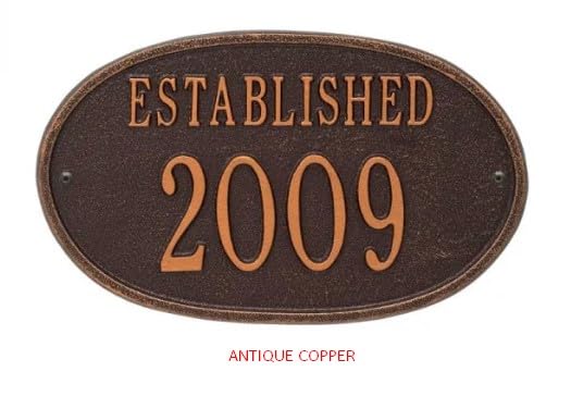 Custom Metal House Sign - Made in USA, Personalized Established Year Plaque #68160 - Perfect for Home Address Display & Anniversary Gifts