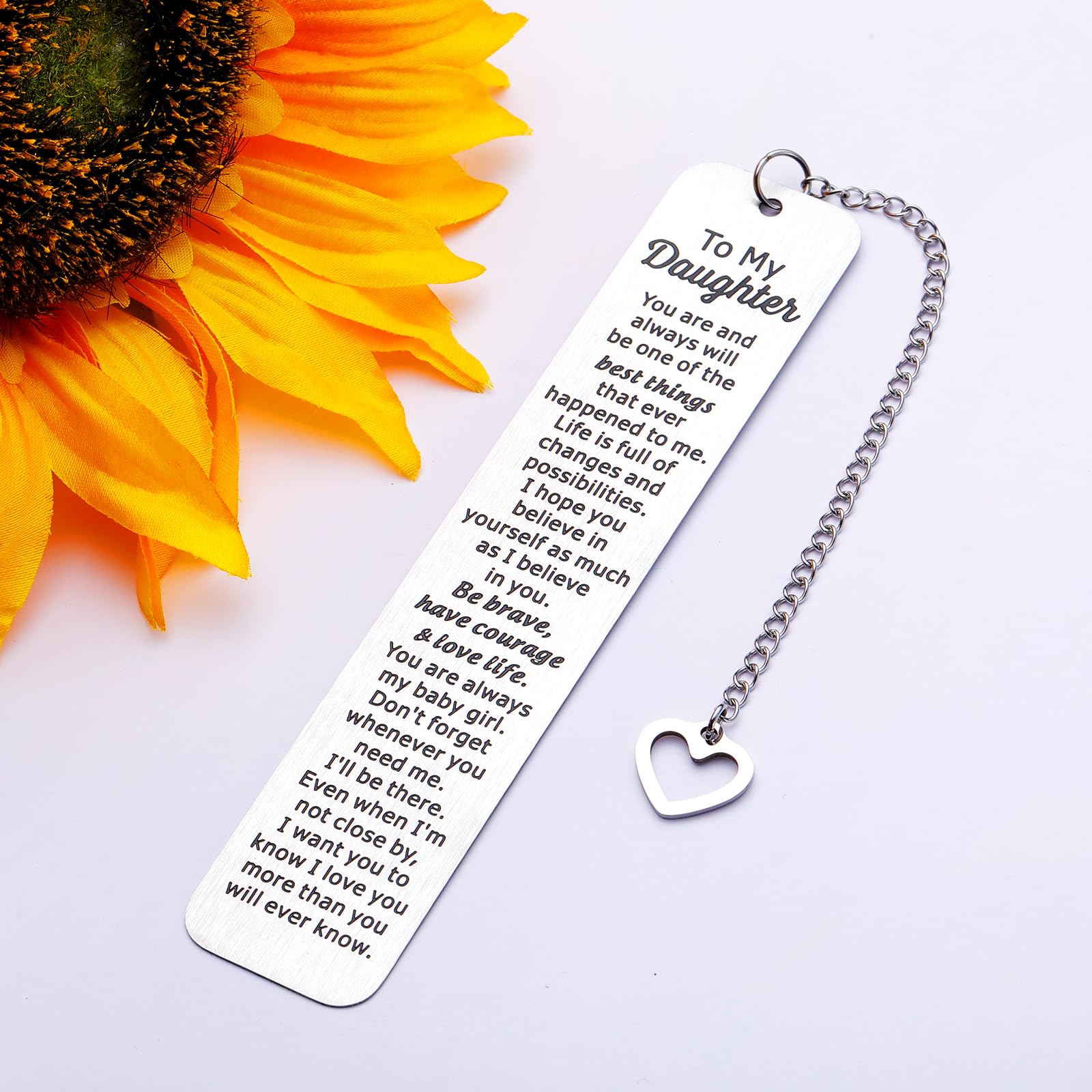 Inspirational Bookmark for Kids - Birthday Gift for Daughter, Stepdaughter & Teen Girls - Graduation & Back to School Present - Perfect for Reading, Book Lovers & Students