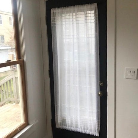 Daresbury Small White Sheer Linen Curtain Panel with Double Rod Pockets & Monogram - Elegant Window Treatment for Living Room, Bedroom & Nursery