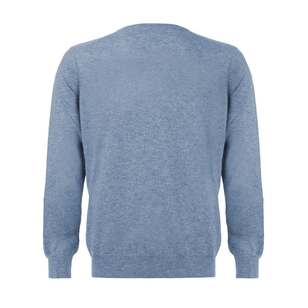 Premium 12GG Cashmere Crew Neck Sweater for Men - Light Blue | Soft & Warm Winter Knitwear | Ideal for Office, Travel & Casual Outfits