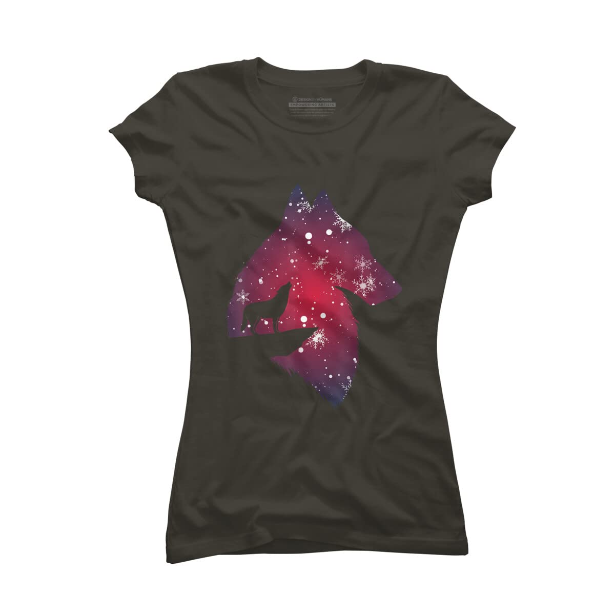 Funny Christmas Wolf with Snowfall T-Shirt for Adults, Kids & Babies - Holiday Gift & Family Matching Outfits by NekoShop