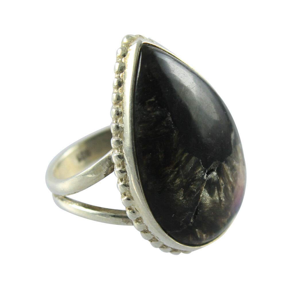 925 Sterling Silver Natural Golden Seraphinite Gemstone Ring for Women - Elegant Valentine's Day Gift, Anniversary Jewelry - Perfect for Romantic Occasions, Date Nights & Special Celebrations