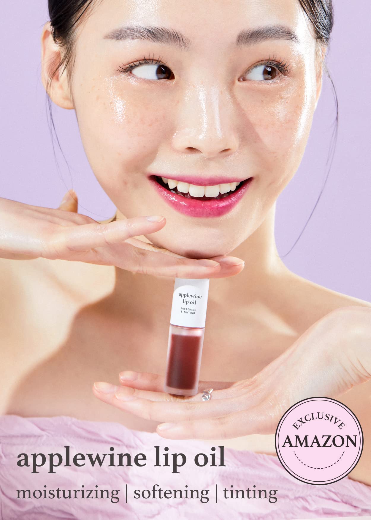 NOONI Korean Vegan Lip Oil - Applewine Flavor, 0.12 Fl. Oz + Korean Lip Butter Melting Balm (Apple Cherry) Lip Mask Set for Dry, Chapped Lips | Hydrating Lip Care Bundle for Day & Night Use