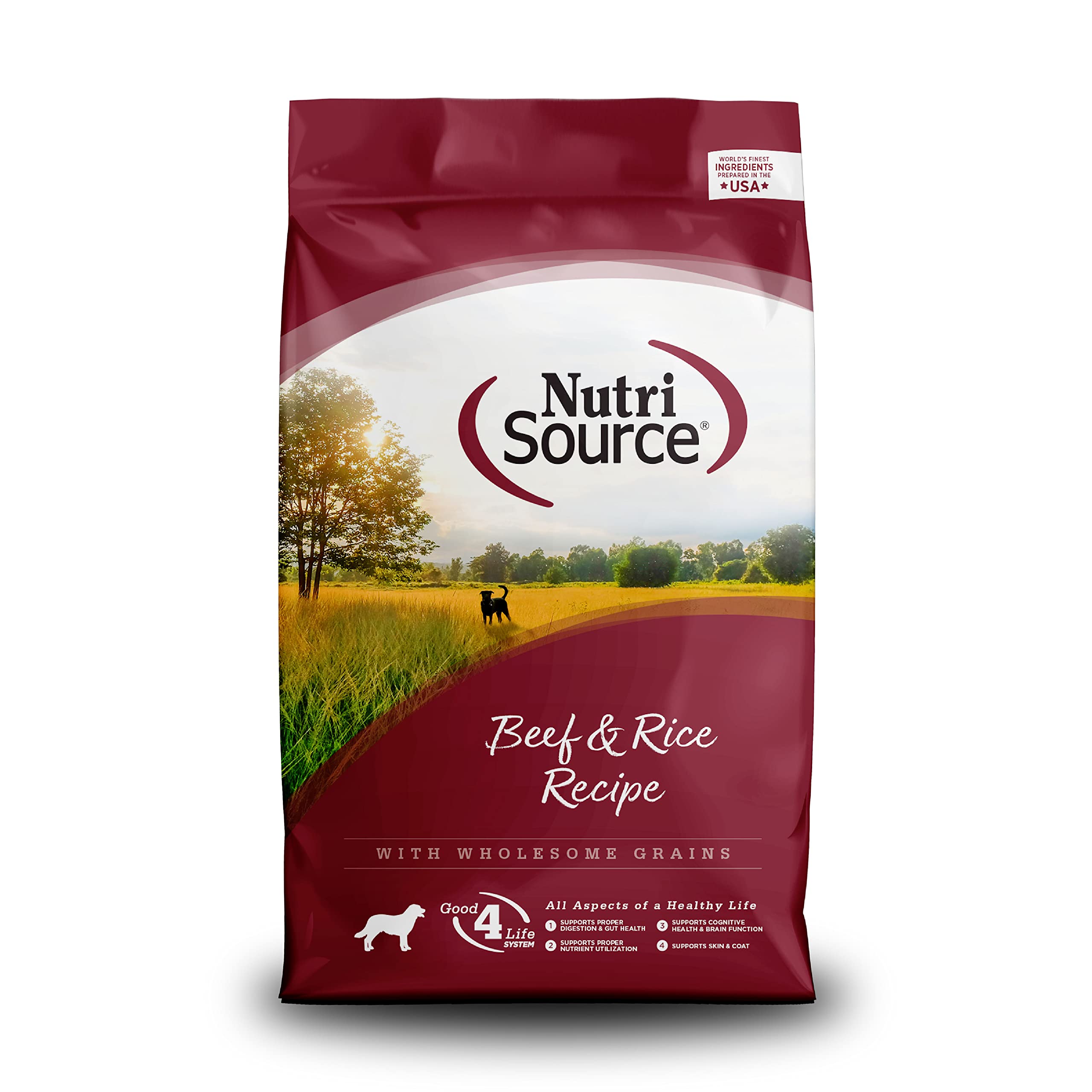 NutriSource Beef & Brown Rice Dry Dog Food - 5LB Bag | High-Protein, Wholesome Grains for Adult Dogs | Perfect for Daily Meals & Training Treats