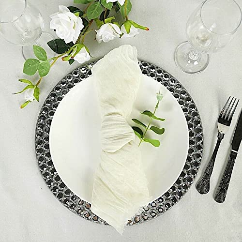 5 Pack Ivory Gauze Cheesecloth Cotton Dinner Napkins - Soft & Absorbent for Parties, Weddings, Picnics & Everyday Use - Elegant Table Decor for All Occasions (DFAO-1-Z2355)