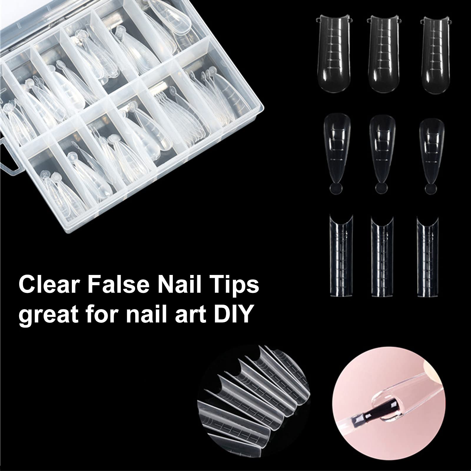 Premium Clear False Nail Tips for Nail Extensions - 120pcs French Nail Tips with Storage Case - 12 Sizes for Professional Salon & DIY Nail Art (JP-02) - Perfect for Weddings, Parties & Special Occasions - Layfoo