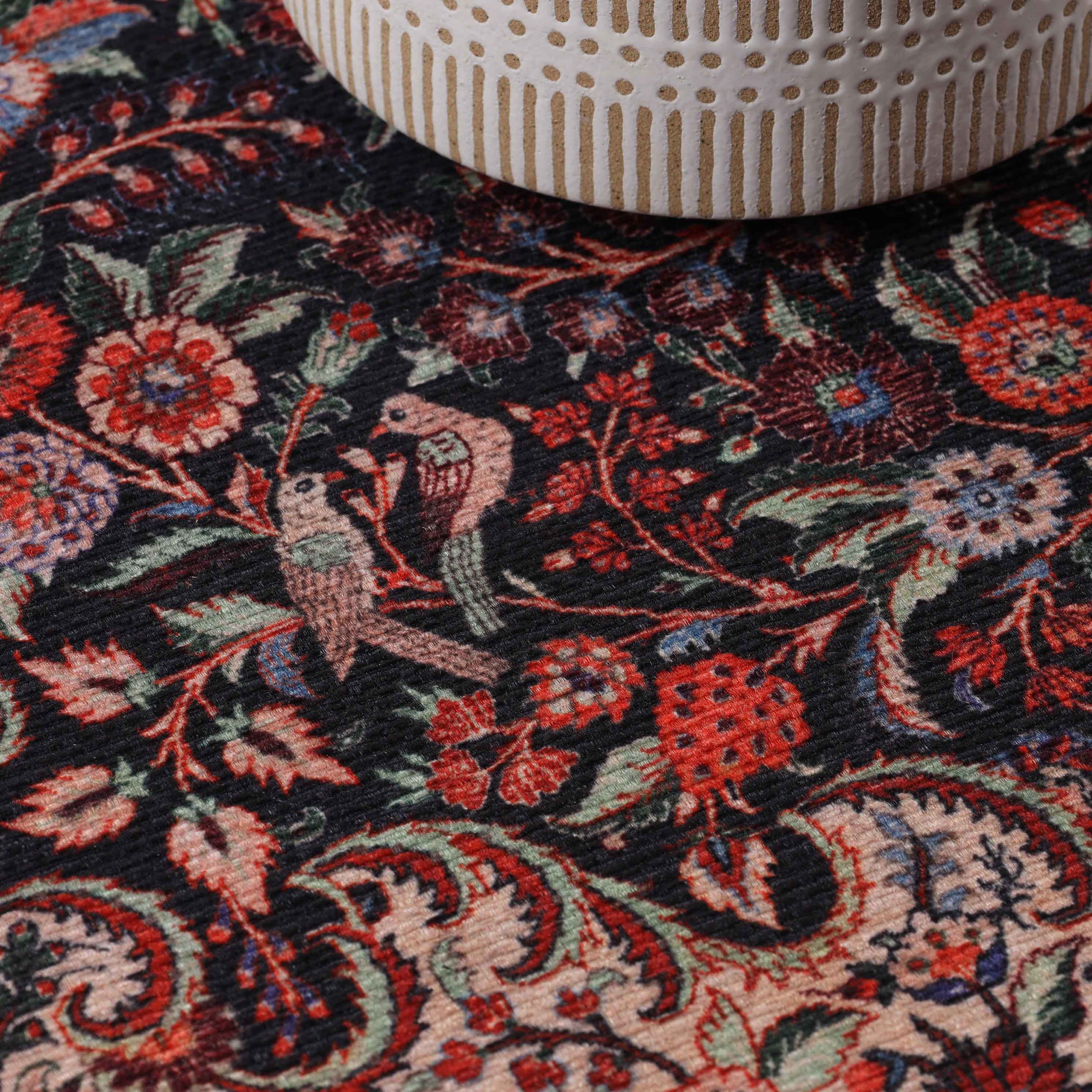 Fiorella Floral Medallion Indoor Area Rug - Non-Slip Living Room Runner Carpet for Bedroom, Hallway & Entryway Decor
