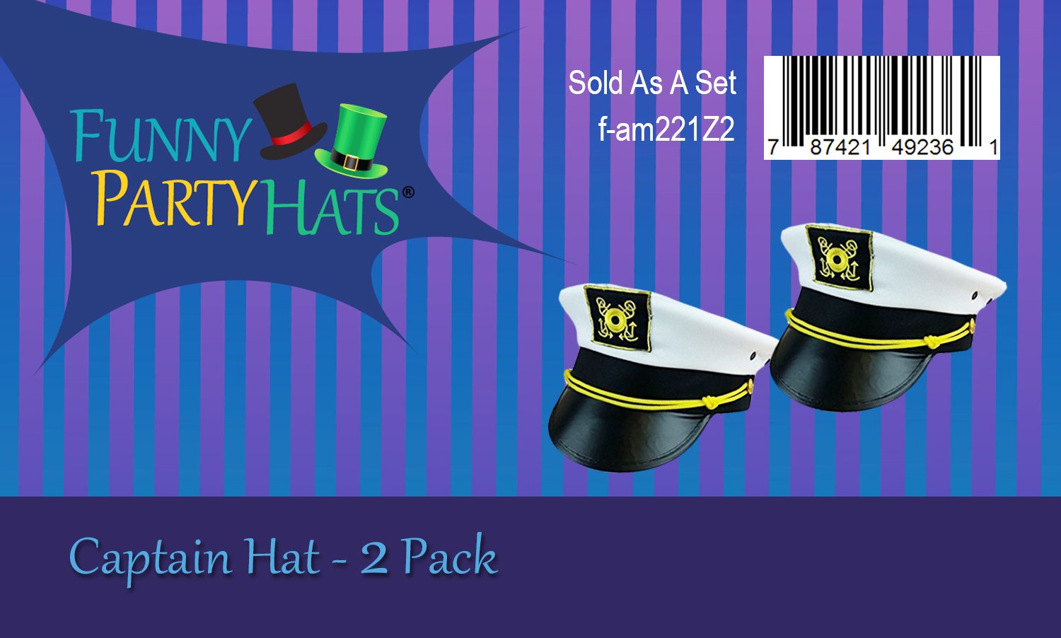 Funny Captain Hats for Parties - Nautical Theme Yacht & Cruise Ship Hats - Perfect for Bachelor & Bachelorette Parties, Costume Events and Themed Cruises