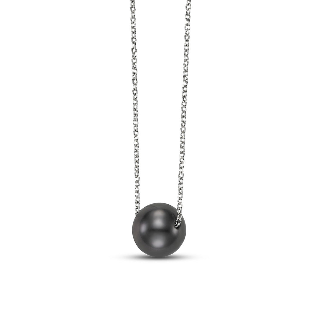 Exquisite Tahitian Pearl Slide Pendant Necklace - Black Pearl Jewelry for Women - Perfect for Weddings, Anniversaries & Special Occasions