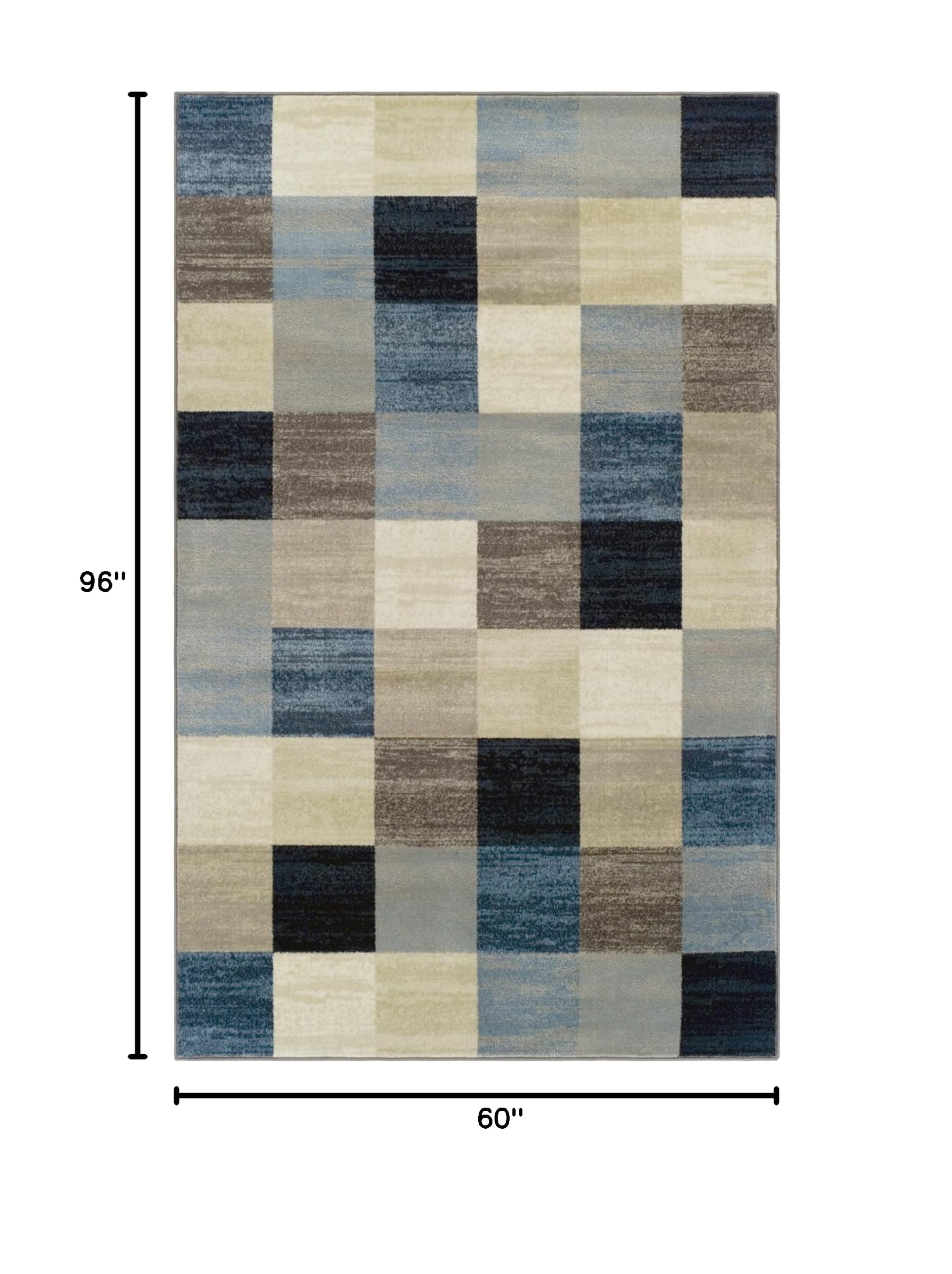 Premium Modern Geometric Indoor Area Rug - Neutral Beige Woven Jute-Backed Carpet for Living Room, Dining, Kitchen, Bedroom, Office & Nursery | Rockaway Collection 5' x 8' | Soft & Durable Home Decor for Cozy Spaces & High-Traffic Areas