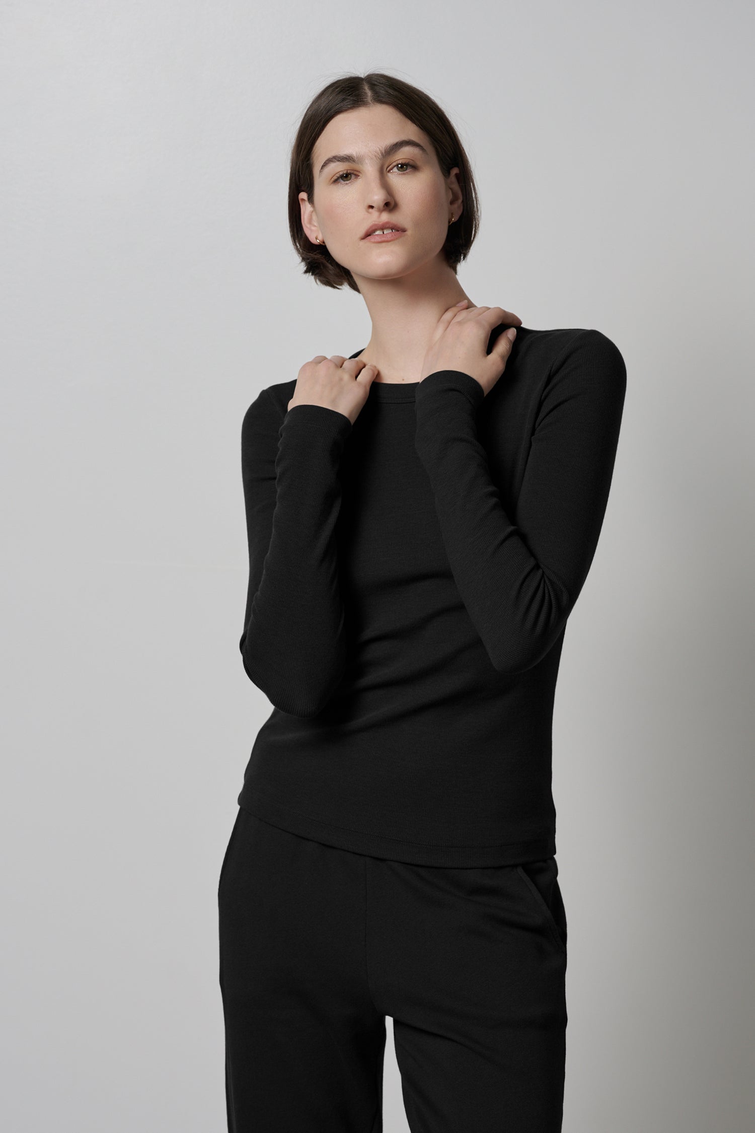 Camino Modal Rib Long Sleeve Top for Women - Soft Stretch Comfort Shirt for Casual Wear & Layering