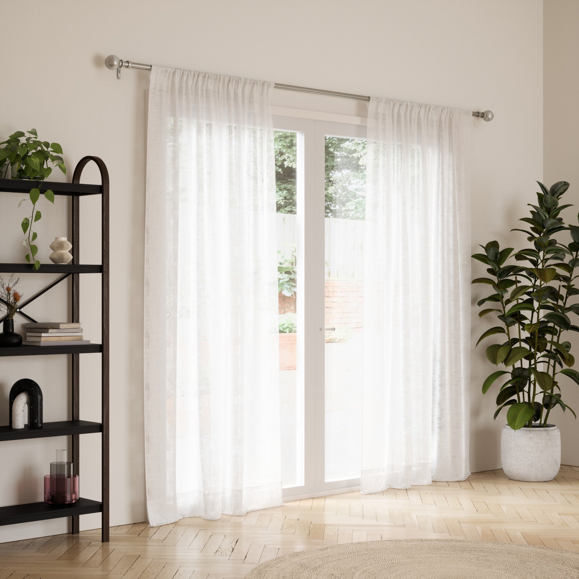 Stylish Curtain Rods for Windows - Adjustable Tension Rod for Drapes, Sheers & Curtains - Perfect for Living Room, Bedroom & Home Decor