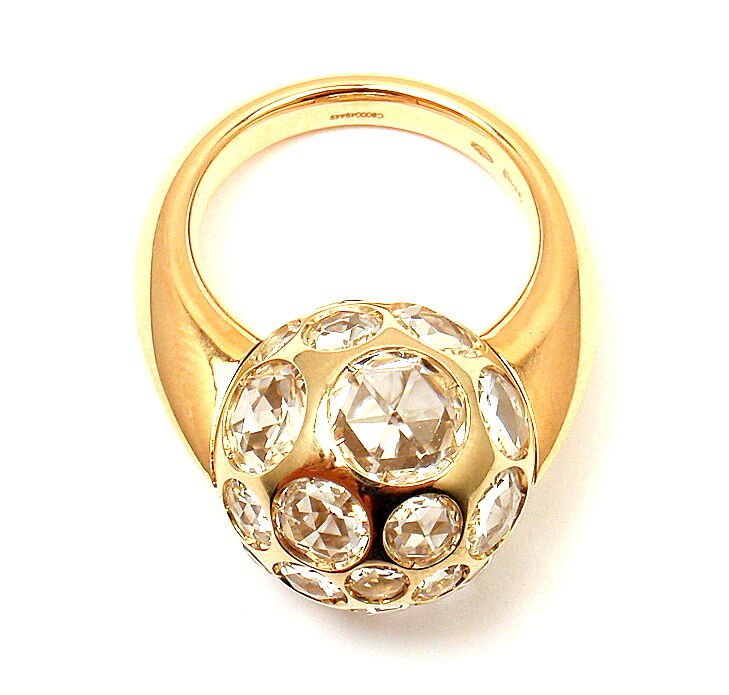 Authentic Pomellato Harem 18K Yellow Gold Rock Crystal Ring Size 5 - Luxury Jewelry for Women, Perfect for Weddings, Parties & Special Occasions