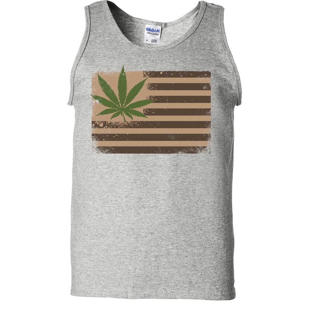 Pot Leaf Hemp Flag USA Tank Top - Patriotic American Cannabis Apparel for Festivals, Concerts & 420 Celebrations