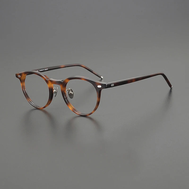 Stylish Black Unisex Acetate Round Eyeglasses - Full Rim Frame for Men & Women - Perfect for Reading, Work, and Fashion Accessories