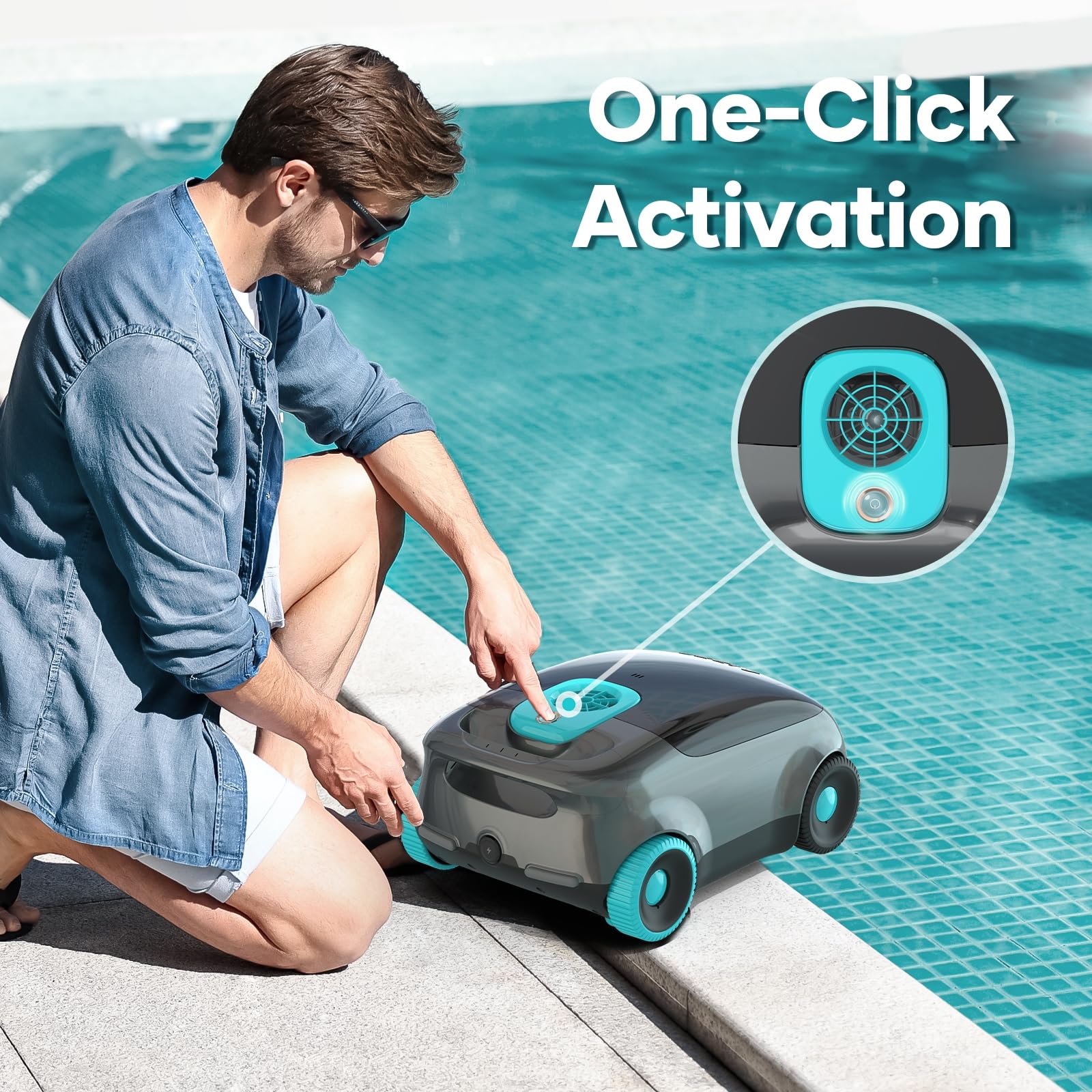 AIPER Scuba E1 Cordless Robotic Pool Cleaner - Powerful Tri-Motor Pool Vacuum with Advanced Filtration System for Above Ground Pools up to 1,100 Sq.ft (Renewed) | Automatic Cleaning for Inground & Above Ground Swimming Pools, Spas & Water Features