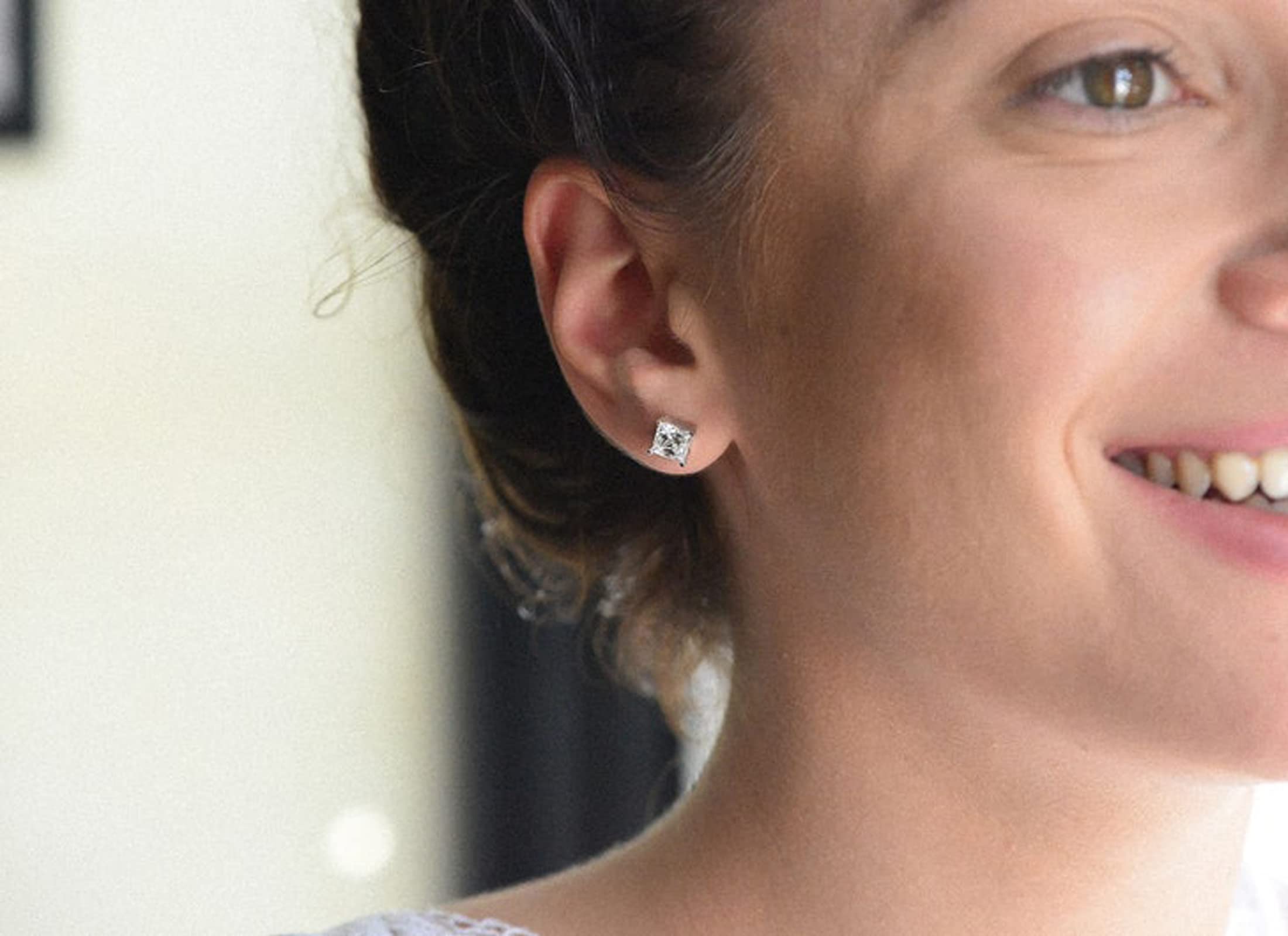 Hypoallergenic Sterling Silver Stud Earrings for Women - Small Square, Heart & Round Cubic Zirconia Stud Set | Perfect for Everyday Wear, Gift Giving & Special Occasions