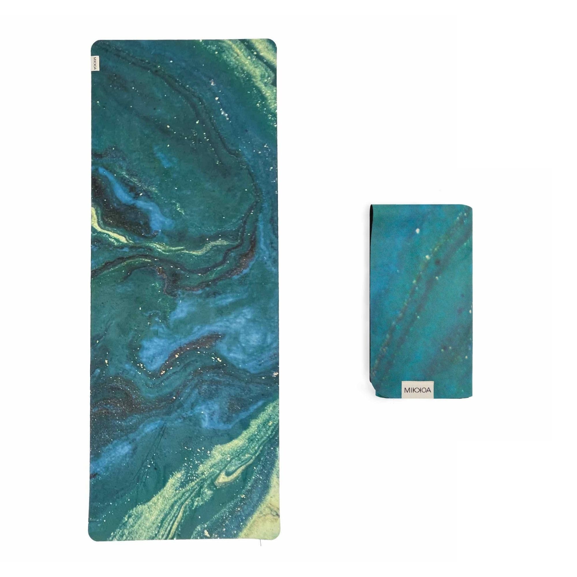 Eco-Friendly Travel Yoga Mat 1.5mm - Foldable & Lightweight Exercise Mat for Yoga, Pilates, Gym, Backpacking & Outdoor Activities | Machine Washable | Perfect for Travel, Yoga Retreats & Home Workouts