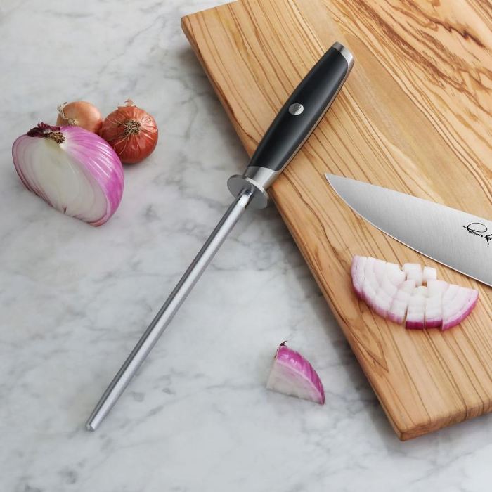 Cangshan Cutlery 1024647 Thomas Keller Signature Diamond Coated Honing Steel 8-Inch - Professional Knife Sharpener for Chefs & Home Cooks - Perfect for Kitchen, BBQ & Outdoor Cooking