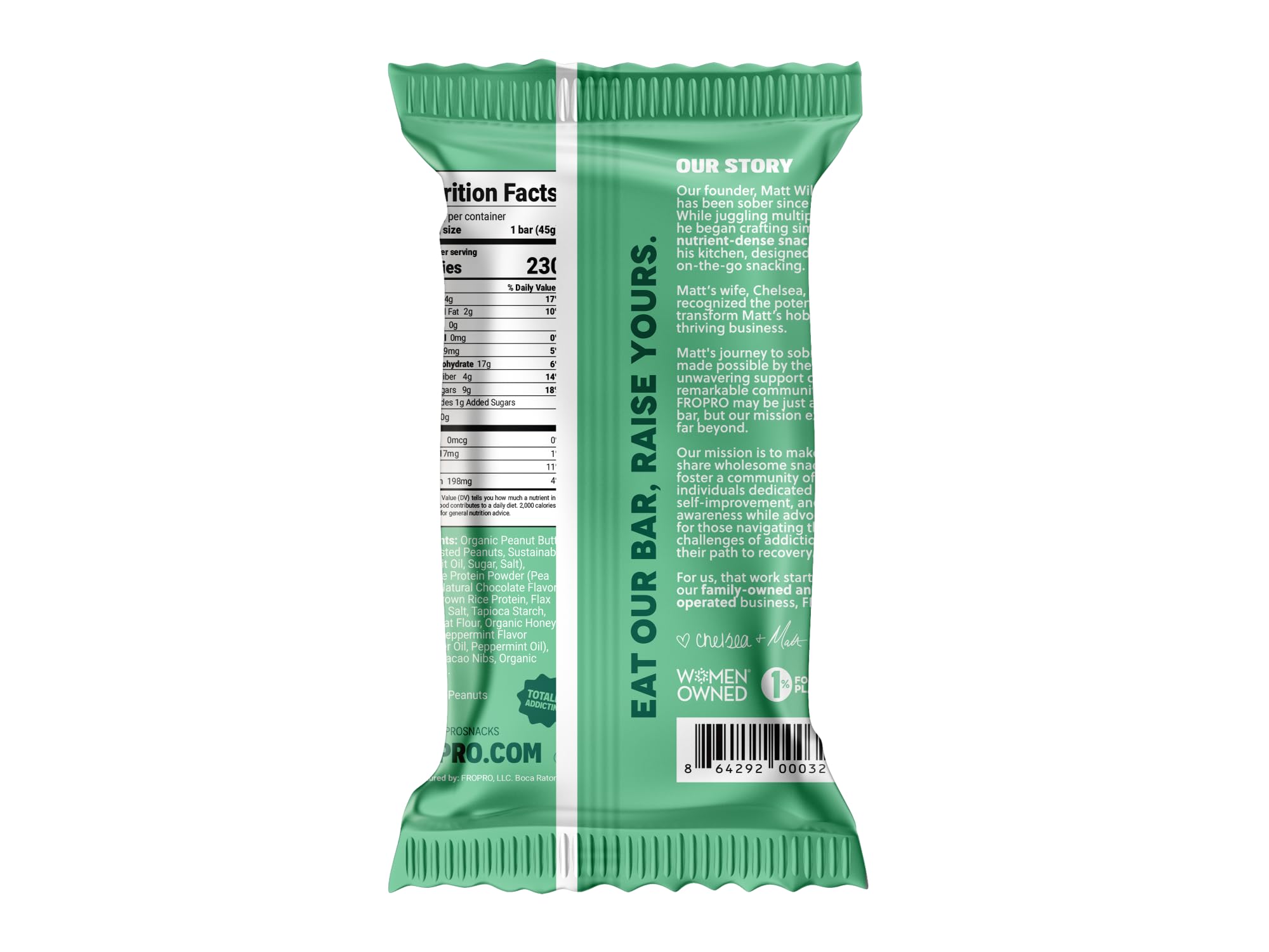 FROPRO Plant Based Protein Snack Bars - Vegan, Gluten Free, Dairy Free, Soy Free, Low Calorie High Protein Energy Bars | Mint Chocolate Flavor, 24 Count Pack | Perfect for Post-Workout Recovery, Healthy Snacking & On-the-Go Nutrition