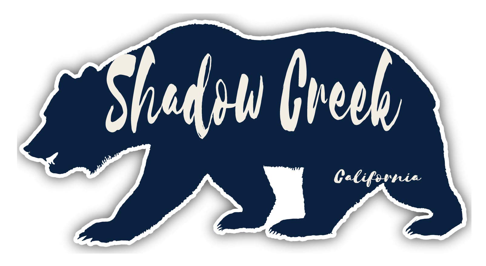 Shadow Creek California Souvenir Vinyl Decal Sticker - 3x1.5 Inch Bear Design for Laptop, Water Bottle & Car Window Decoration