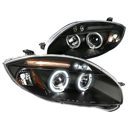 Spec-D Tuning 2LHP-ELP06JM-TM Black Dual Halo LED Projector Headlights - Compatible with Mitsubishi Eclipse | High-Performance Lighting for Night Driving & Car Customization