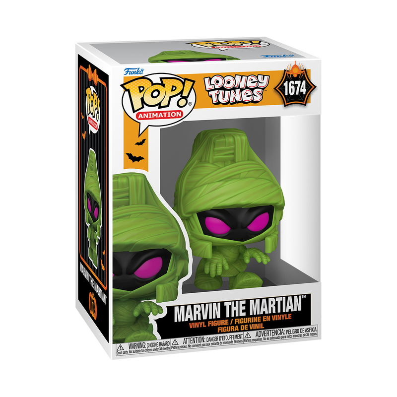 Funko Pop Loony Tunes Marvin the Martian in Mummy Costume #1674 with Protector Case - Collectible Vinyl Figure for Display, Gifts & Pop Culture Fans