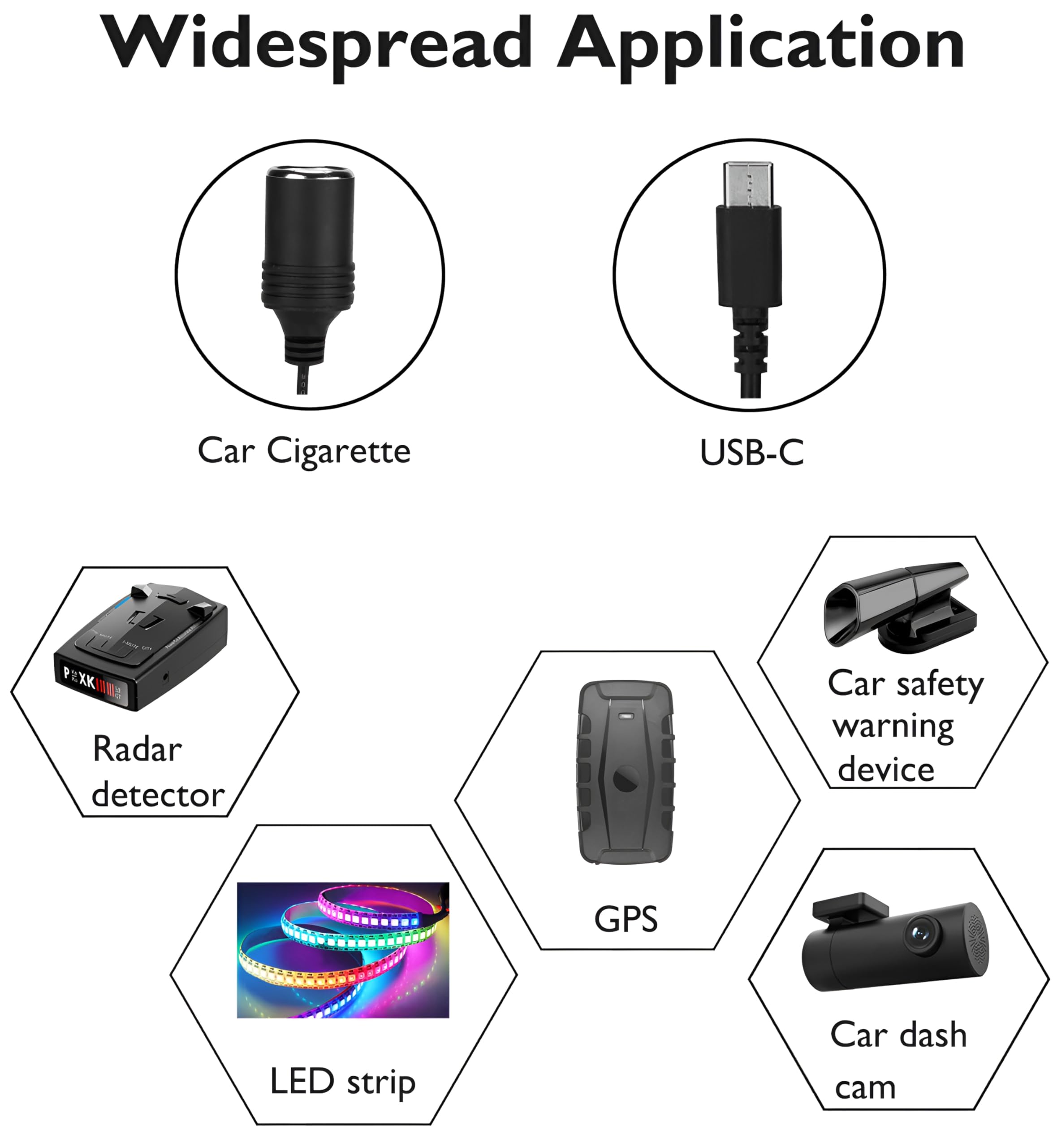 12V USB Type-C Male to Car Cigarette Lighter Female Adapter PD Power Cable - Compatible with 45W~65W USB C Chargers for Dash Cams, GPS Devices & Car LED Light Strips - Perfect for Road Trips & In-Car Charging