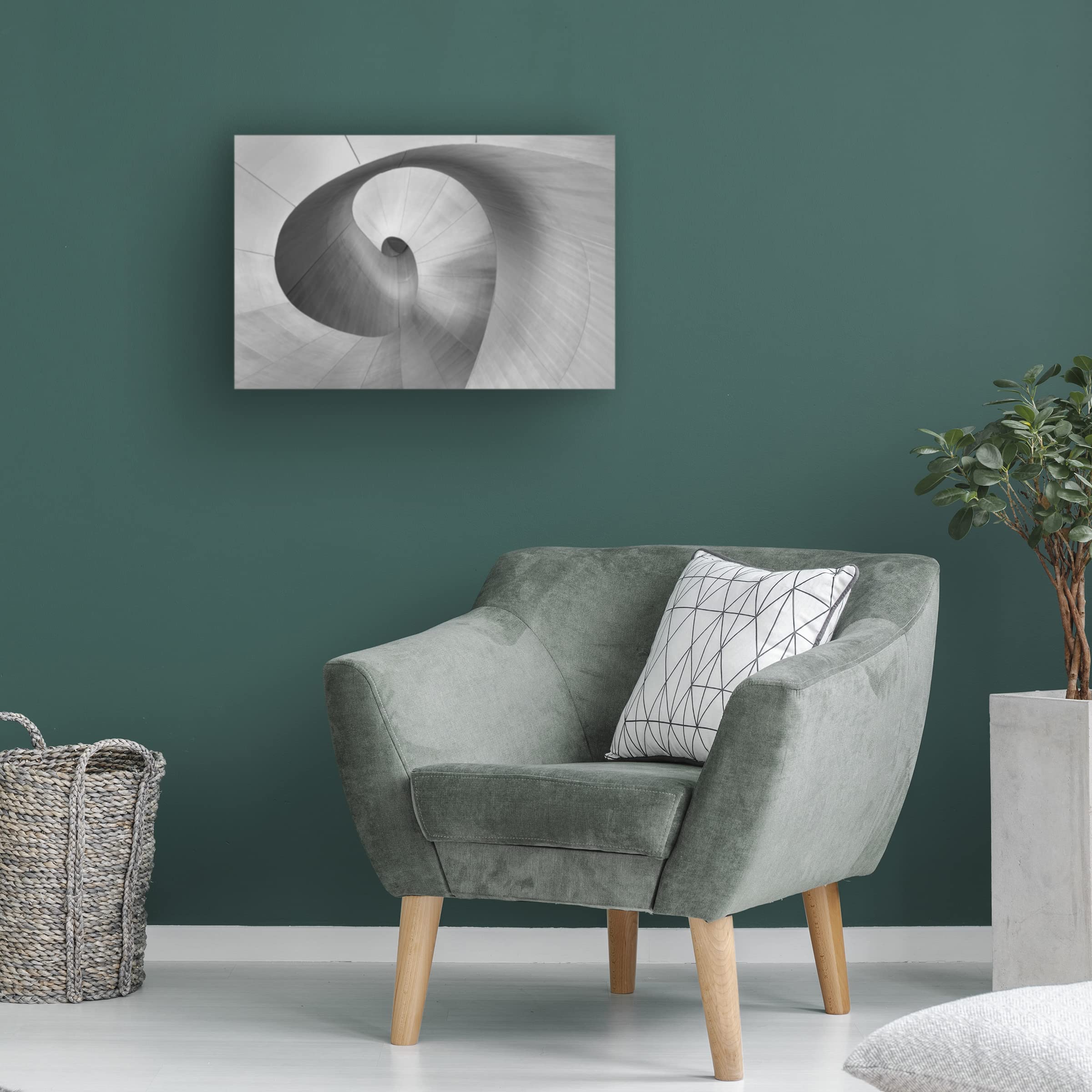 Trademark Fine Art 'Curves' Abstract Canvas Painting by Bo Chen - Modern Wall Art for Living Room, Bedroom & Office Decor