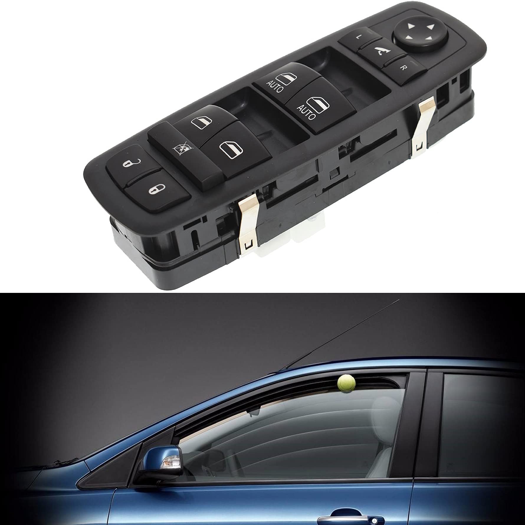 Ram 1500 2500 3500 Left Front Power Window Switch Replacement 56046826AE - Compatible with Dodge Ram Trucks, Driver Side Window Control for Smooth Operation