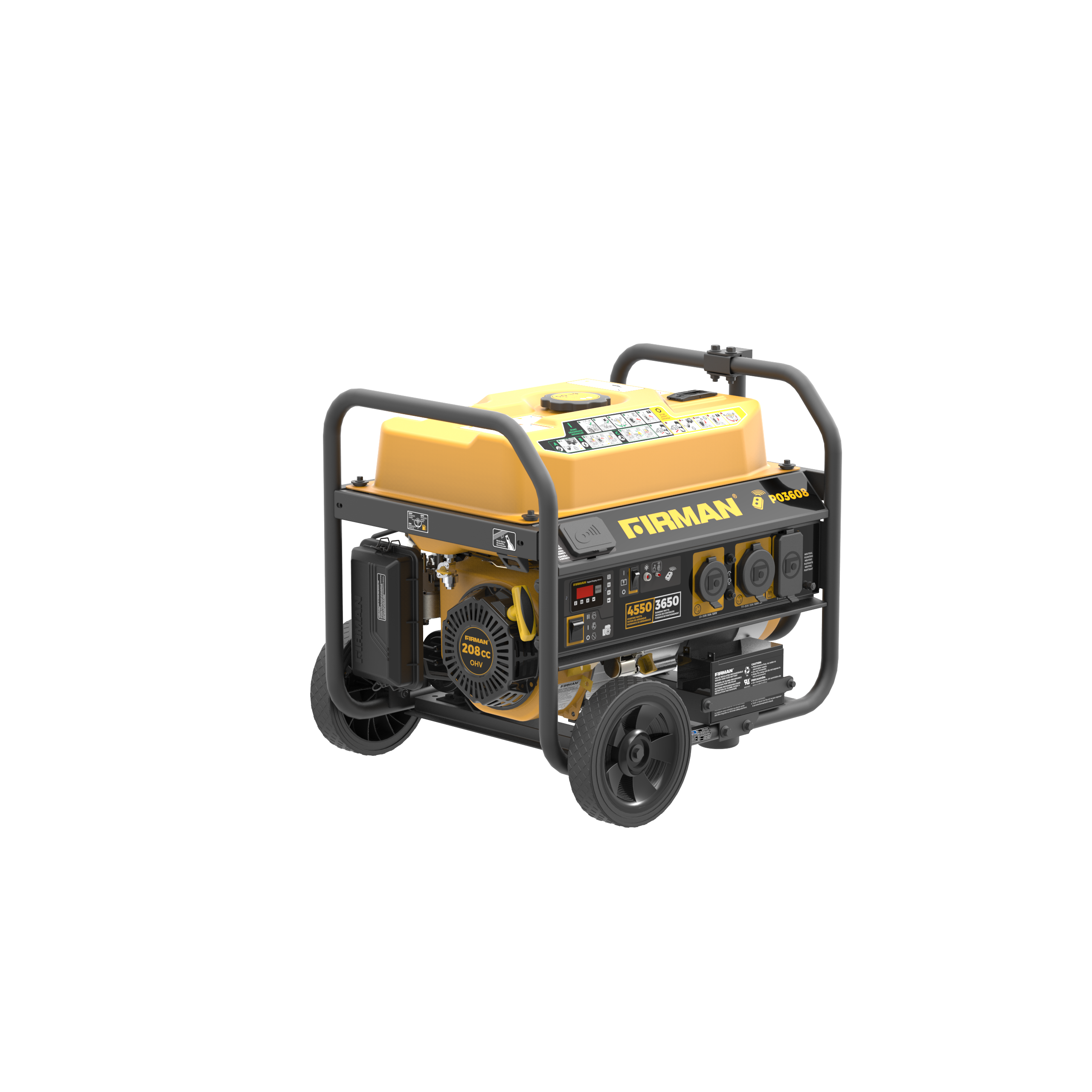 4550W Portable Gas Generator with Remote Start - 120V Power for Camping, Emergencies & Outdoor Activities