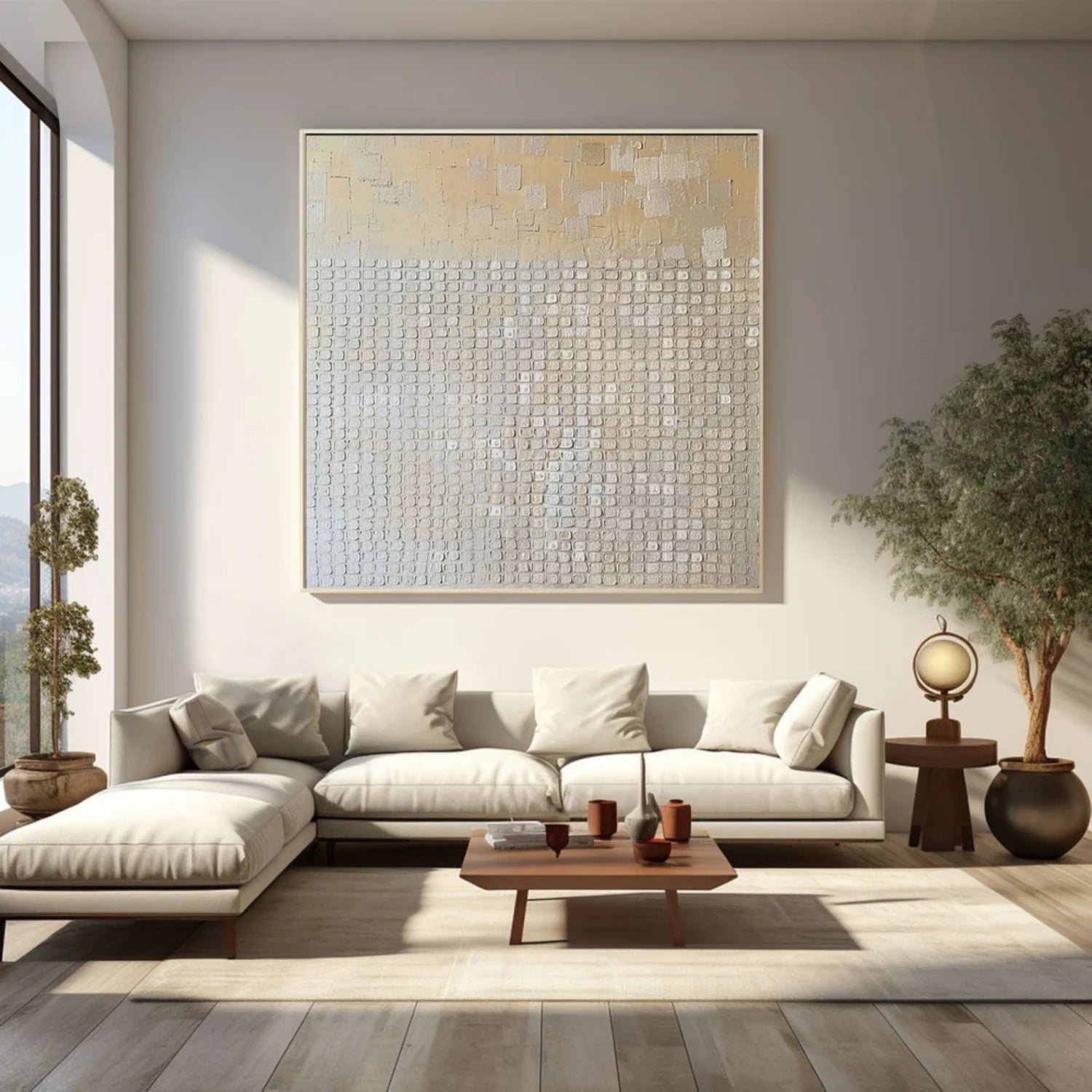 Abstract Beige & Brown Wall Art Print #BB120 - Modern Home Decor for Living Room, Bedroom & Office