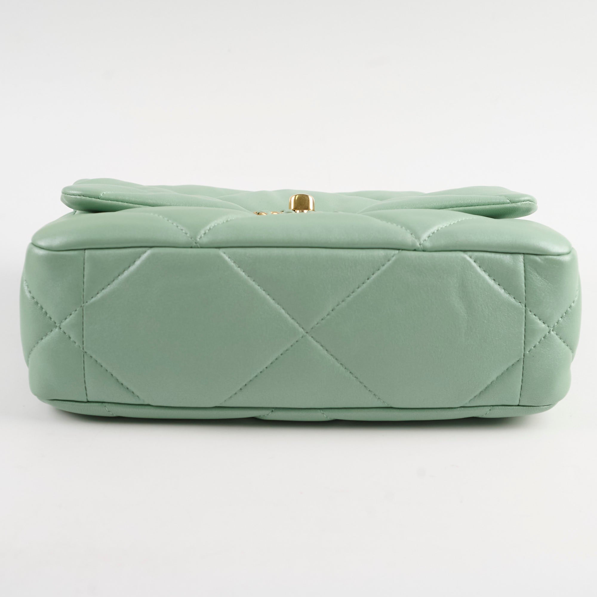 Chanel Small 19 Handbag Iridescent Green Leather Crossbody Bag with Microchip - Perfect for Evening Parties, Date Nights & Luxury Fashion Accessories