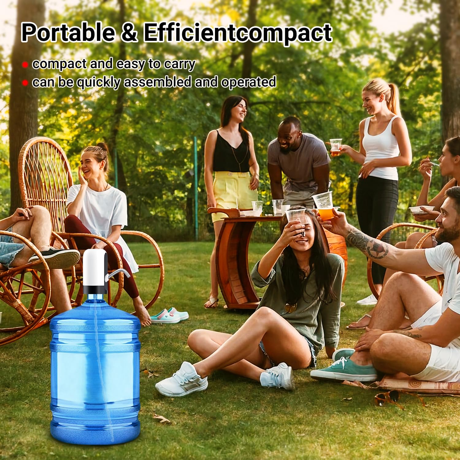 5 Gallon USB Rechargeable Water Bottle Pump - Automatic Electric Water Dispenser for 2.16
